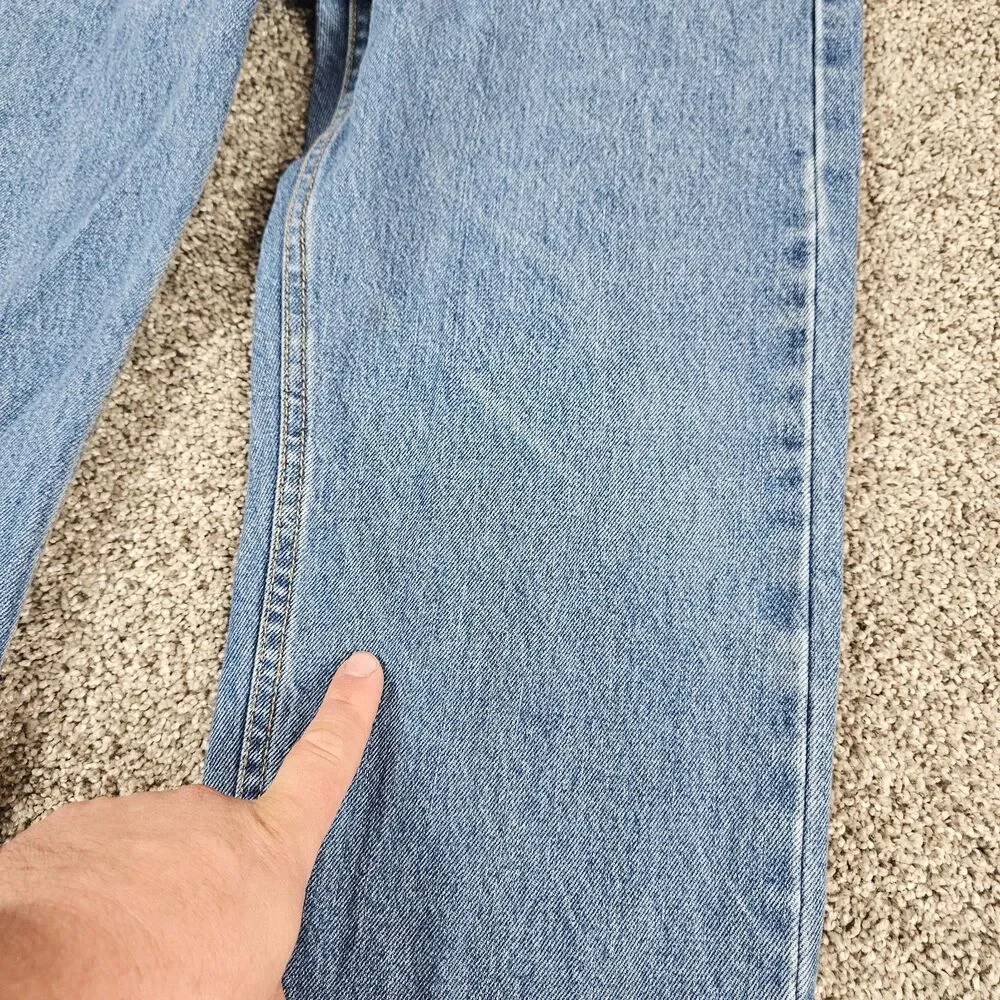 Levis 505 Jeans Mens 36x29 Blue Denim Regular Straight Grunge Distressed Skate